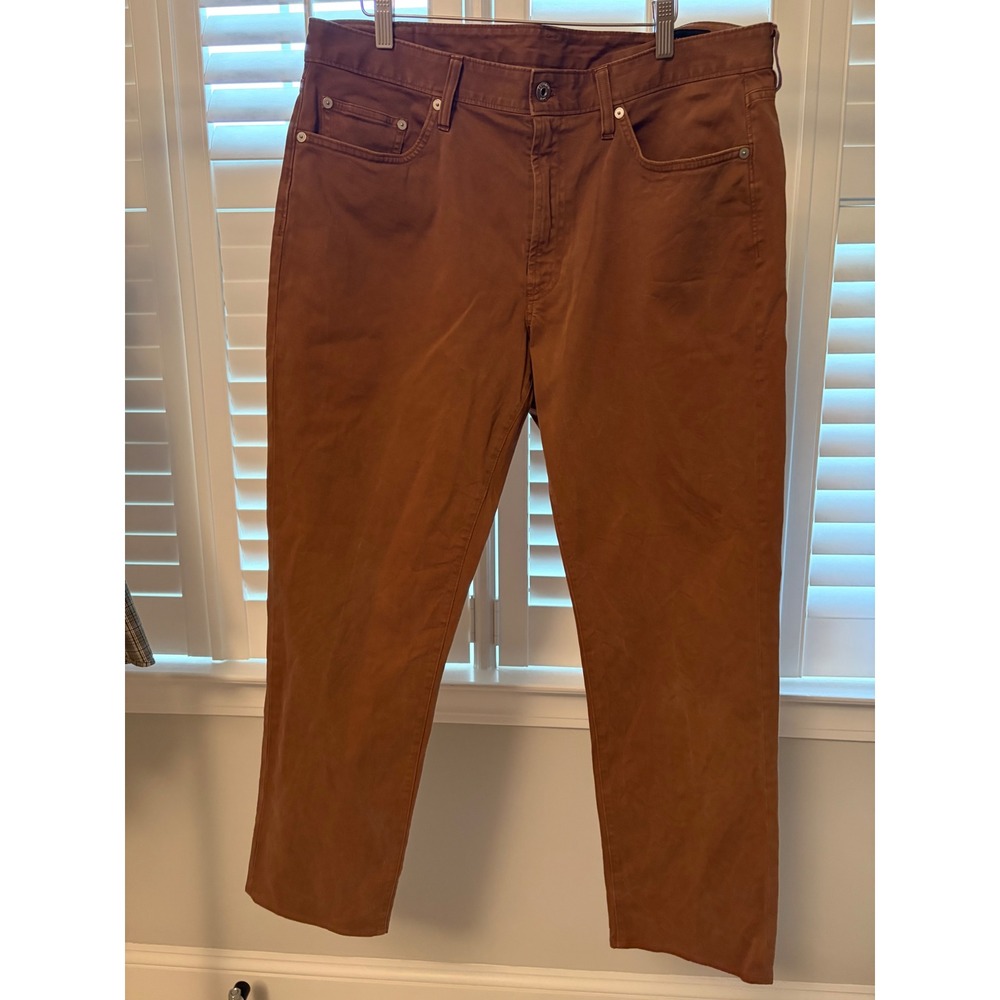 Bonobos Mens 35x32 Five Pocket Pants Rust Brown Straight Leg Casual Chinos
